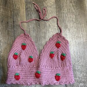 Handmade Crochet Strawberry Top